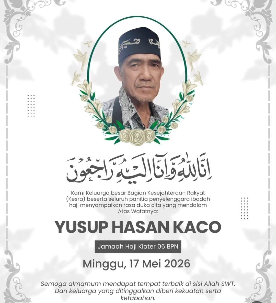 Jemaah Haji Asal Kutim Wafat di Tanah Suci, Bupati Sampaikan Duka Mendalam