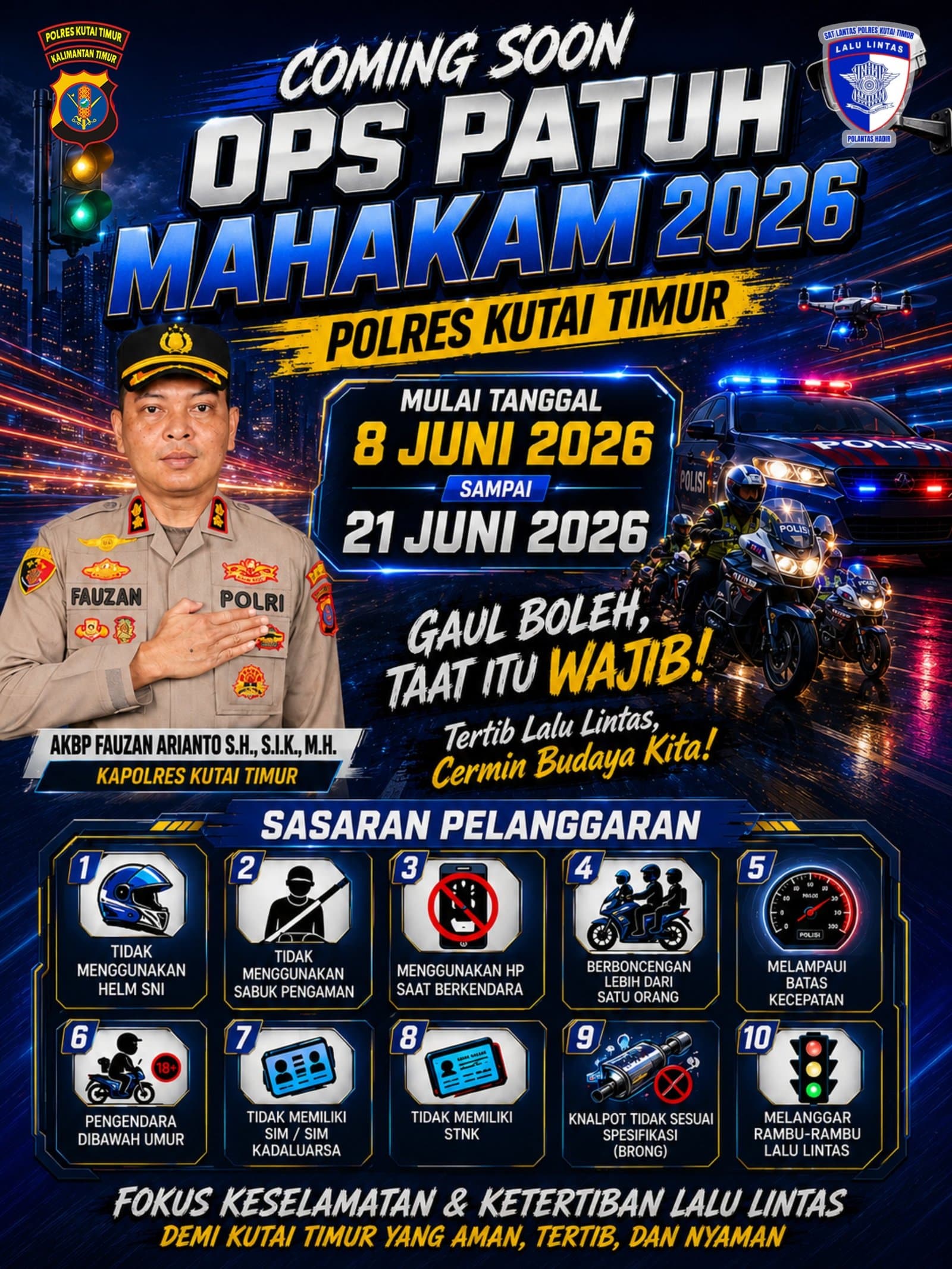 Operasi Patuh Mahakam Segera Dimulai, ETLE Siap Menindak Pelanggar