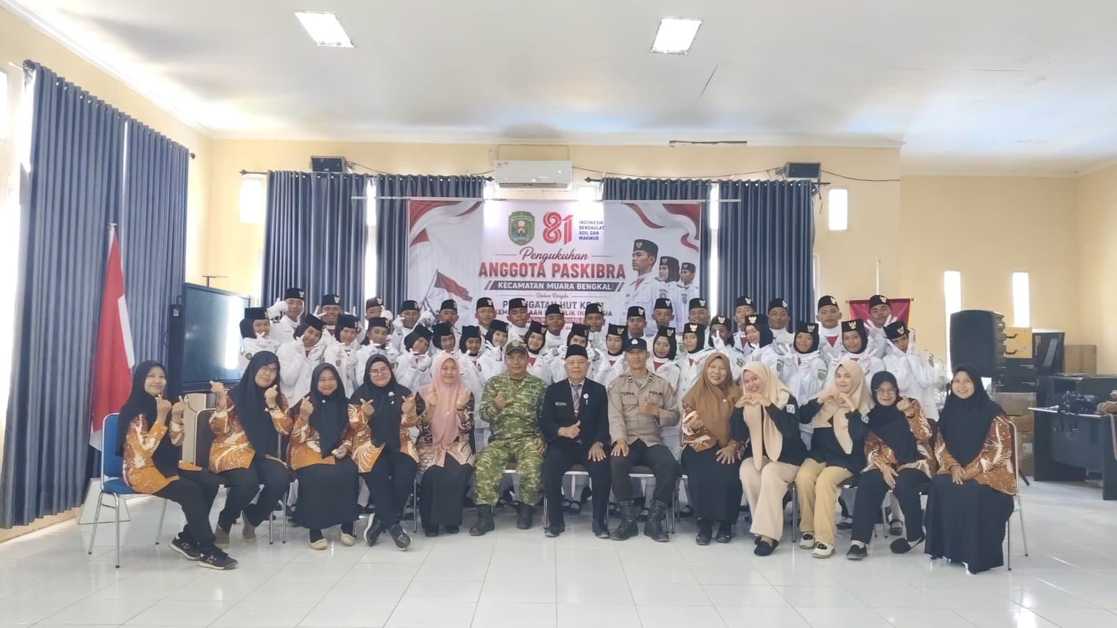Paskibra Muara Bengkal Dikukuhkan, Siap Emban Misi Mulia di HUT ke-81 RI