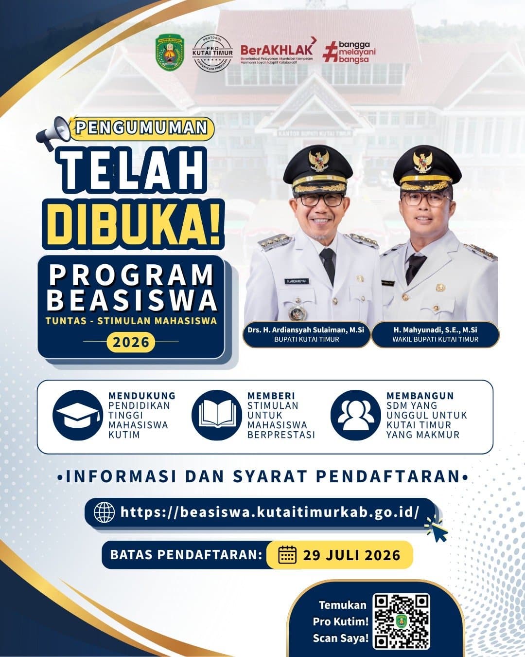 Ayo Daftar Beasiswa Kutim 2026 Sekarang ! Ini Link dan Syarat Lengkapnya