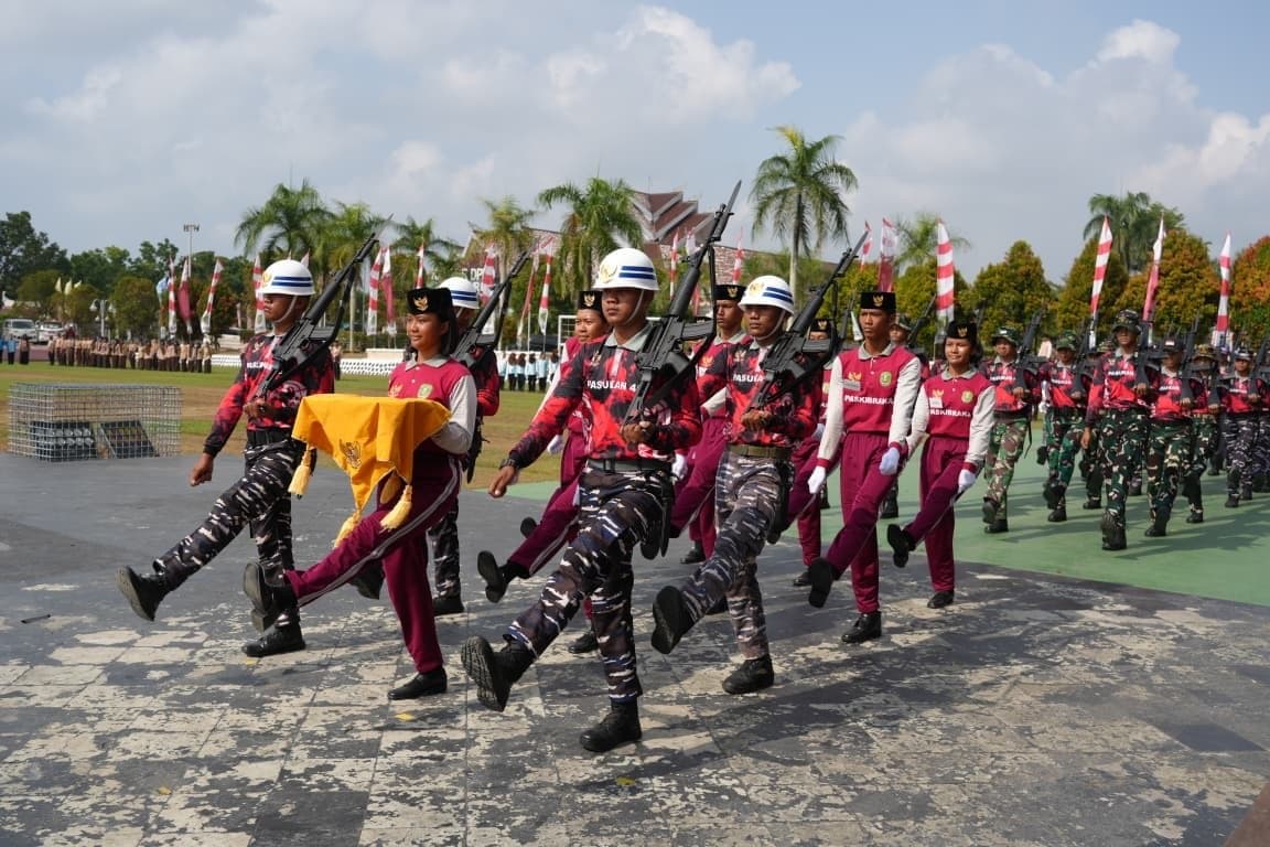 Gladi Kotor Upacara HUT ke-81 RI di Kutim, Paskibraka Tunjukkan Kesiapan