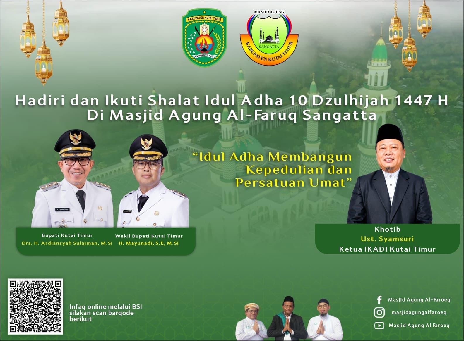 Ini Imbauan Penting agar Salat Iduladha di Masjid Agung Al-Faruq Tetap Nyaman