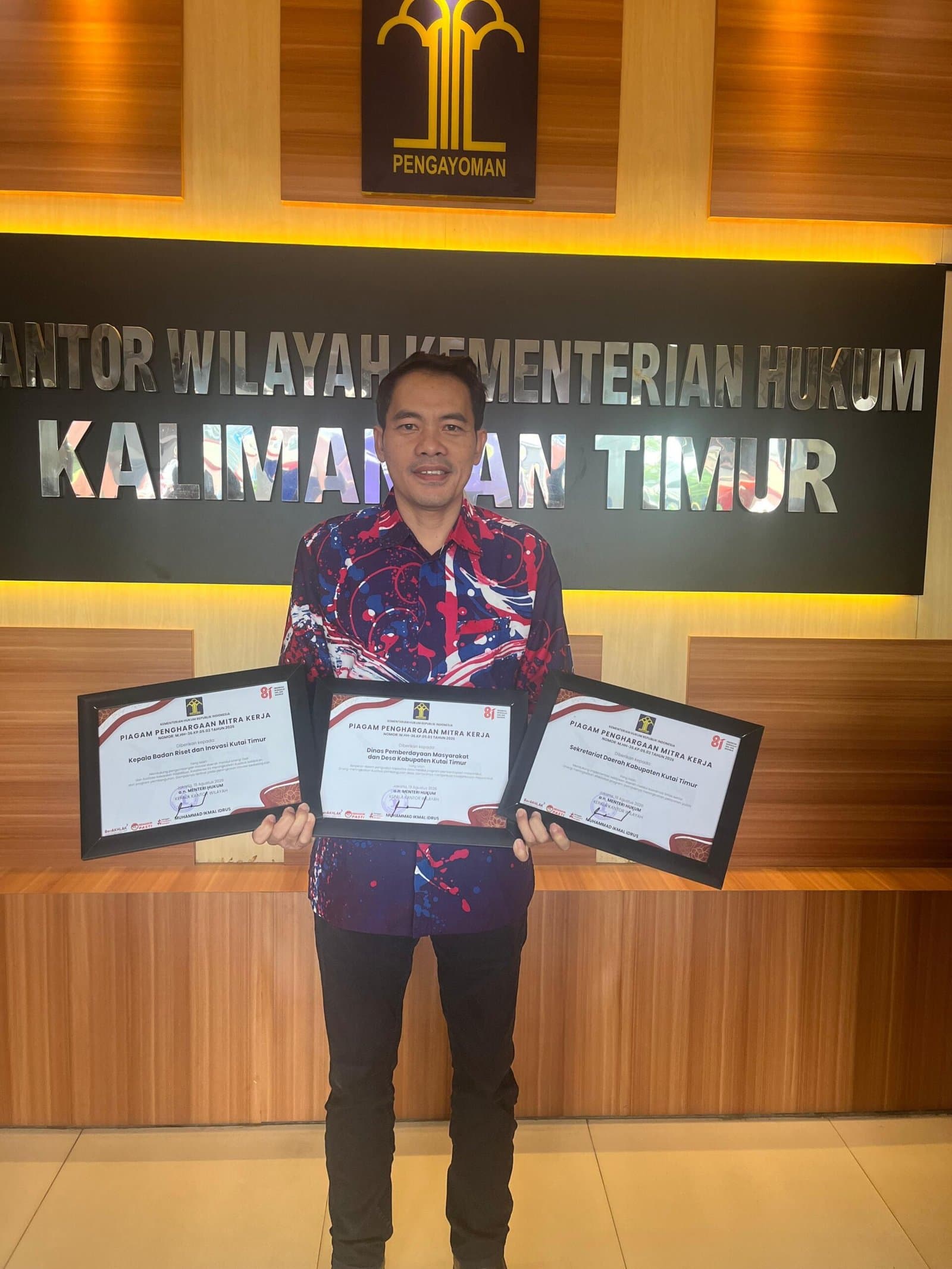 Kemenkum Beri Tiga Penghargaan untuk Kutim, dari Desa hingga Kekayaan Intelektual