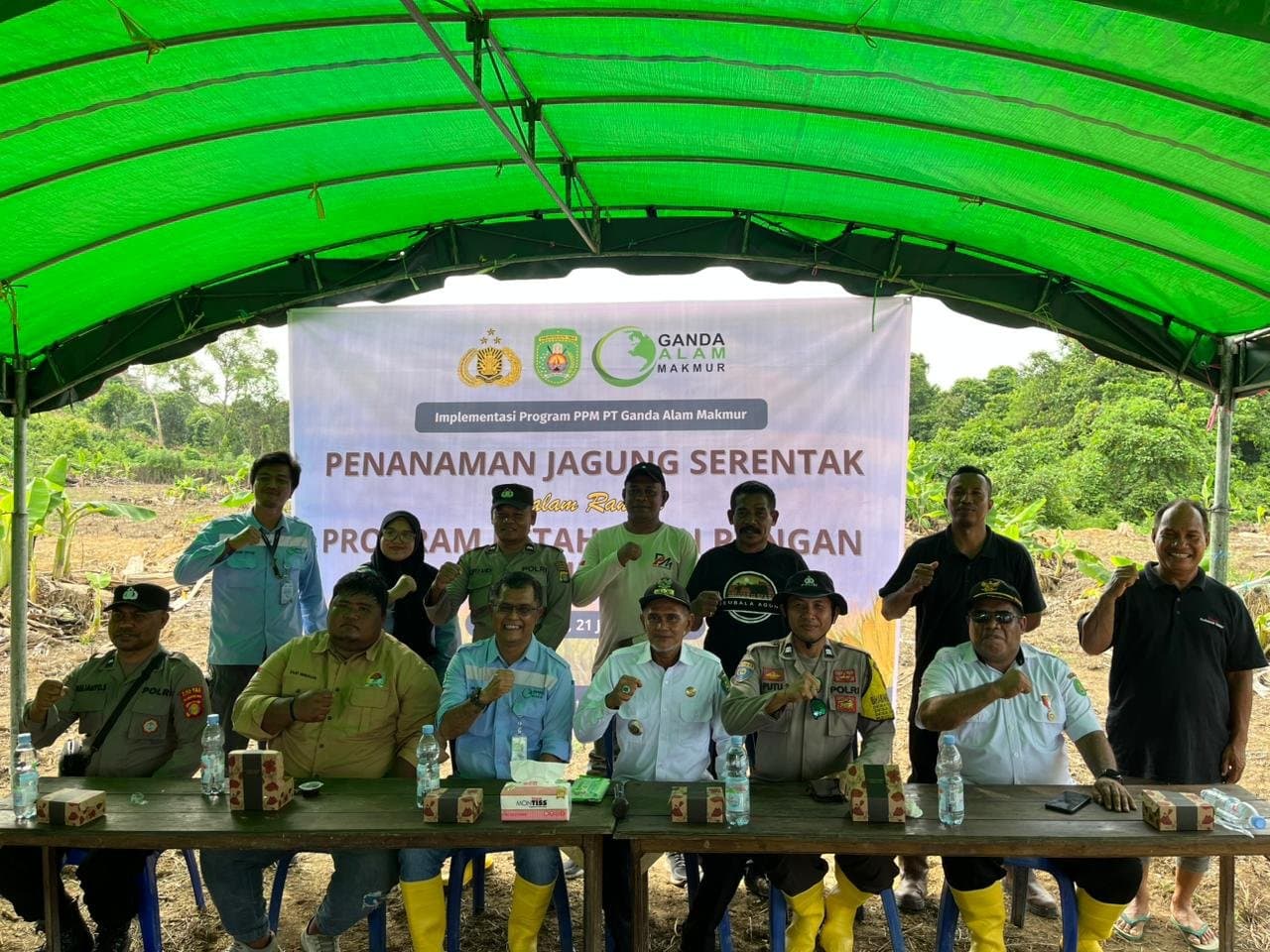 Polsek Kaliorang dan GAM Hijaukan 1 Hektare Lahan dengan Jagung Pipil