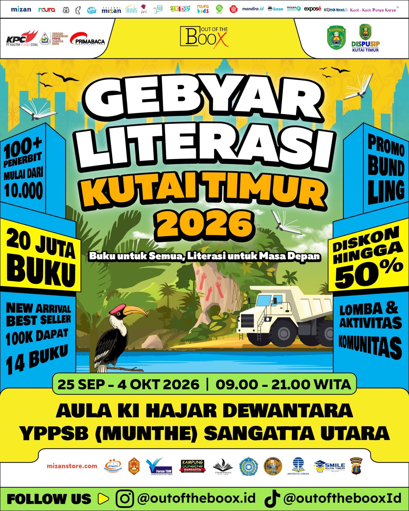 Out of The Boox, Kutim Banjir 550 Kardus Buku Berkualitas dengan Diskon Menggila