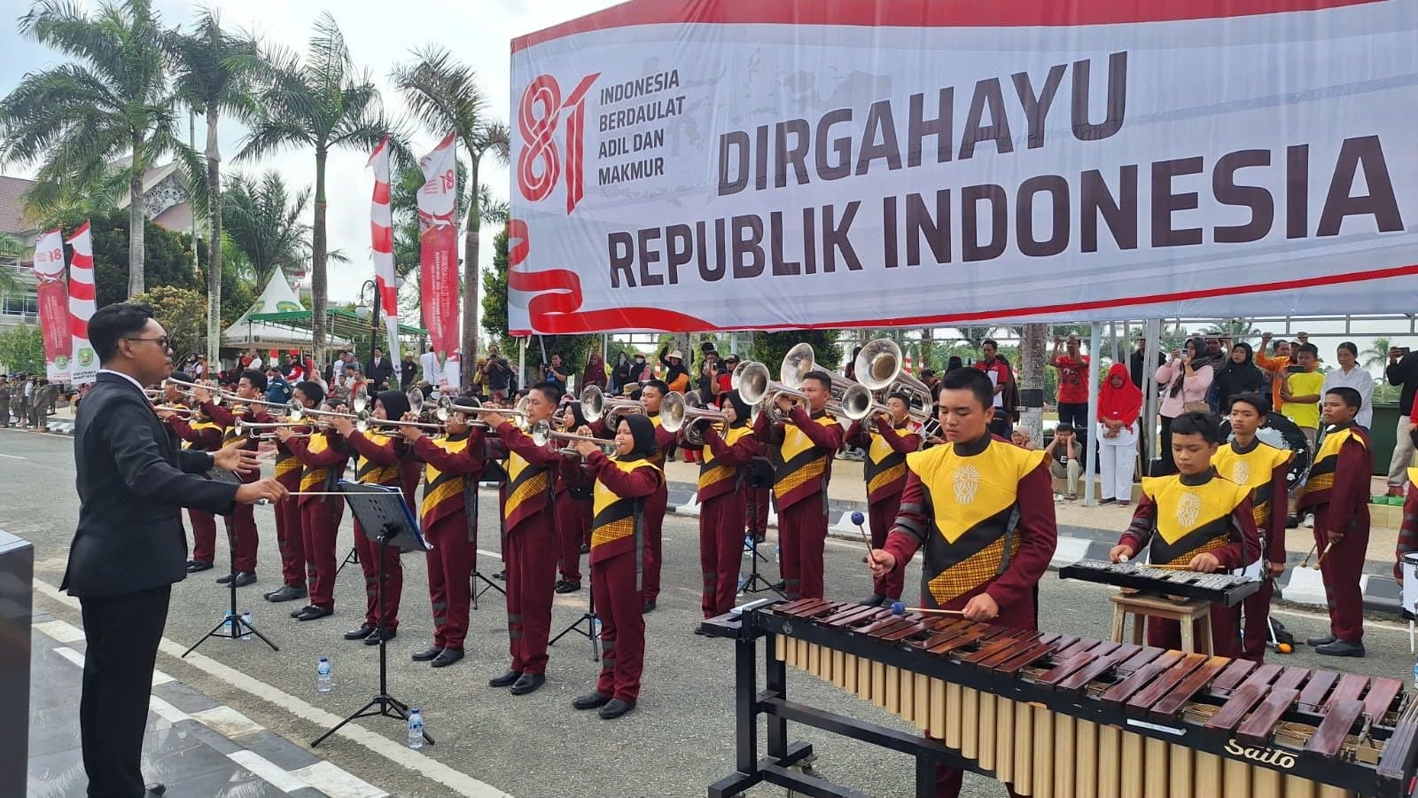 Korsik YPPSB Memukau Iringi Upacara HUT ke-81 RI, Matangkan Persiapan Kejuaraan Internasional